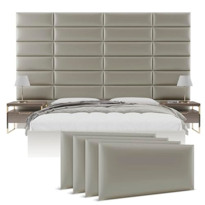 Vänt Wall Mounted Headboard Panels, Queen/Full, Metallic Neutral Champagne - color: Metallic Champagne, size: 30"