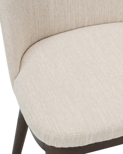 Upholstered Dining Chairs Set of 4 - Modern Dining Room Chairs, Mid-Back Restaurant Kitchen Chairs with Wooden Legs, Beige