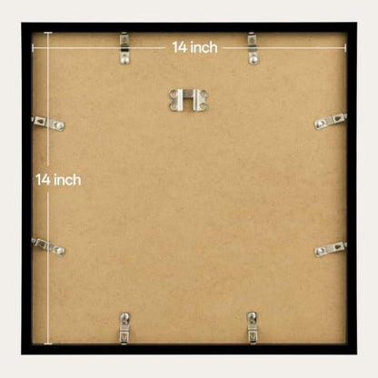 eletecpro 14x14 Picture Frame Set of 6, Display 10x10 with Mat | Lightweight & Sturdy, Easy to Create Gallery Wall, Acrylic Cover, No Acid Mat, Pre-installed Hardware, Ready to Hang - size: 14x14 for 10x10