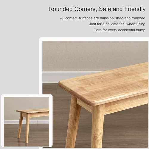 Entryway Wood Bench Seat Dining Table Bench Wooden Bench Indoor End of Bed Bench for Bedroom Narrow Farmhouse Bench Window Seat for Dining Room Bedroom Living Room Hallway(140cm(55in)) - size: 140cm(55in)