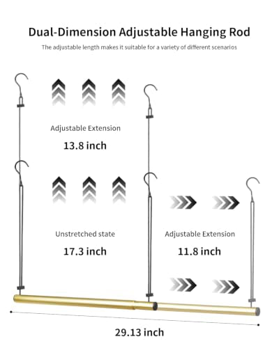 BaiNong Adjustable Closet Hanging Rod 17-30" Gold Closet Rod Extender 4Pack | Heavy Duty Double Hanging Closet Rod, Walk-in Closets, and Clothes Rack to Maximize Storage Space - color: Gold