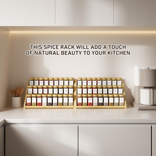 Spice Rack, Spice Organizer -3 Tier Bamboo Spice Racks, Solution for Spice Storage in Kitchens, Countertops，Storage Rooms and Other Places - size: Large
