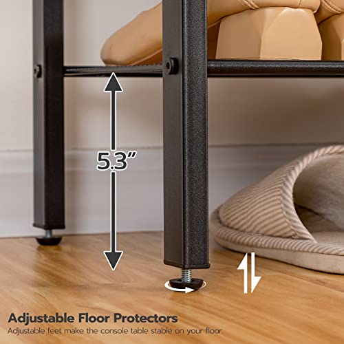 HOOBRO Hall Tree with Bench, Coat Rack with Shoe Storage, Shoe and Coat Rack, 5-Tier Entryway Shoe Storage, 5 Hooks, for 12-16 Pairs, Industrial, Hallway, Foyer, Mudroom, Rustic Brown BF74MT01