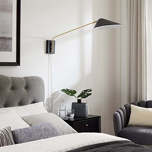 Journey 24" Swing Arm Wall Sconce - color: Black, size: 24" Swing Arm