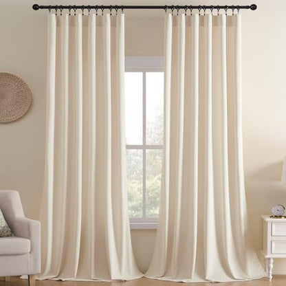 Joydeco Velvet Curtains White Blackout Curtains Thermal Insulated 63 inches Long Window Curtains Super Soft Room Darkening Drapes for Bedroom Living Room Elegant Rod Pocket 2 Panels Cream White - color: Rod Pocket | Cream White, size: 52"W x 63"L (Pack of