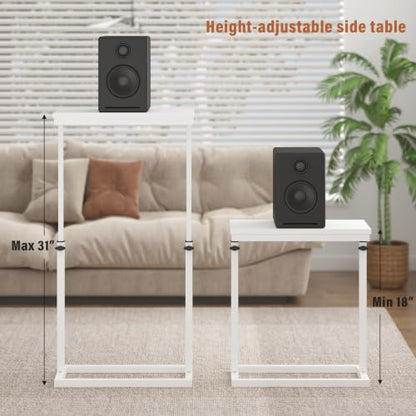 TUTOTAK End Table, Side Table, Tall Couch Table, Sofa Table | for Living Room, Bedroom, White TB01BW083P - color: White, size: 1 Pack, style: Large
