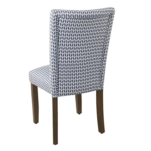 HomePop Classic Parsons Dining Chair - Blue Geometric (Set of 2) - color: Blue Geometric, style: Pack of 2