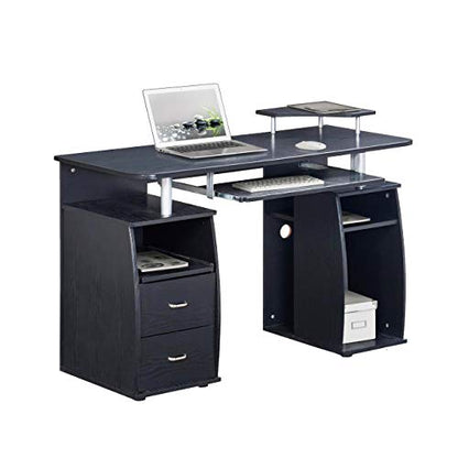 Techni Mobili 47" Computer Desk w/Drawers,Storage & Printer Shelf,Espresso | 47" desk with drawers, printer shelf, pull‑out keyboard tray, open storage, sturdy frame, spacious workstation home office