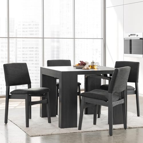 Transformer Table Solid Wood Extendable Dining Table, Black | Seats 2-12, Expandable Dining Room Table, Space-Saving Furniture, Kitchen and Dining Room Furniture, Table + 4 Chairs - color: Black, size: Table + 4 Chairs
