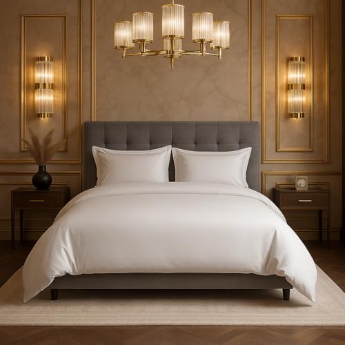 CharlottelyHues 3 Piece Duvet Set 100% Egyptian Cotton Breathable Soft Duvet Cover Set with Zipper & Corner Ties Quilt Cover Sateen Weave Durable Duvet - Queen/Full (Bright White) - color: White, size: 3 Pc Duvet Set - Queen / Full