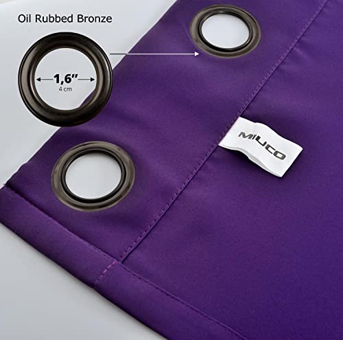 2 Panels Room Darkening Thermal Insulated Grommet Window Blackout Curtains for Bedroom 95 Inches Long Purple - color: Purple, size: 52"W x 95"L (Pack of 2)