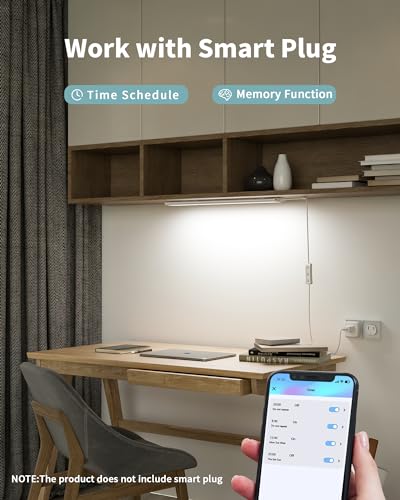 ASOKO 16 Inch Under Counter Light 4500K Plug in Desk Closet Lamp | ASOKO 16" Under Cabinet LED Light, Dimmable 4500K Plug in Closet Counter Light with Memory, Kitchen Desk - color: Daylight White, size: 16Inch-Standard