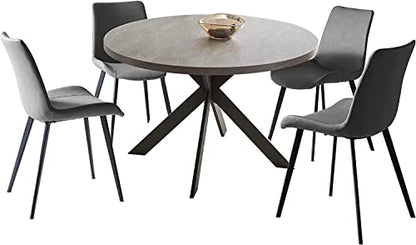 Zerifevni Round Dining Table Set, Mid Century Modern 47 INCH, Leisure Coffee Table, Saving Space (Grey) - color: 1 X Table 4 Grey Chairs