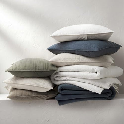 EVERGRACEHOME 100% Cotton Modern Lines Quilt Set Queen Size, Stone Taupe | Pre-Washed Soft Cotton, Striped Coverlet Bedspread, 3 Piece Lightweight Bedding Set for All Season, with 2 Pillow Shams - color: Stone Taupe, size: Full/Queen (92" X 92")