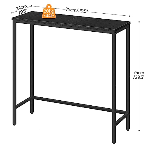 HOOBRO Narrow Console Table, 29.5" Small Entryway Table, Thin Sofa Table, Side Table, Display Table, for Hallway, Bedroom, Living Room, Foyer, Black BK75XG01 - color: Black
