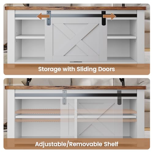 SEDETA 31.5" Lift Top Coffee Table with Storage, Square Coffee Tables for Living Room, Farmhouse Coffee Table with Large Hidden Storage Compartment and Adjustable Shelves, White - color: White