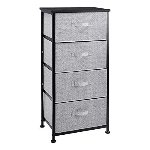 Amazon Basics Fabric 4-Drawer Storage Organizer Unit for Bedroom Closet, Black - color: Black