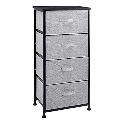 Amazon Basics Fabric 4-Drawer Storage Organizer Unit for Bedroom Closet, Black - color: Black