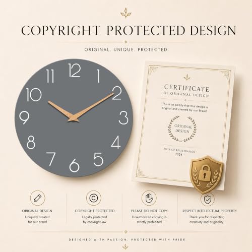 cicininc 8 Inch Battery Operated Wall Clock, Silent Analog, Gray | Kitchen | Office | Bedroom | Bathroom | Small Size | Easy-to-read Numbers - color: A_gray, size: 8"