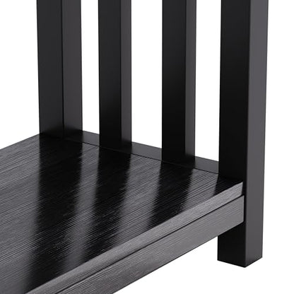 ChooChoo Mission Coffee Table, Black Wood Living Room Table with Shelf, 47 inch - color: Black, size: 22"D x 47.2"W x 18.1"H