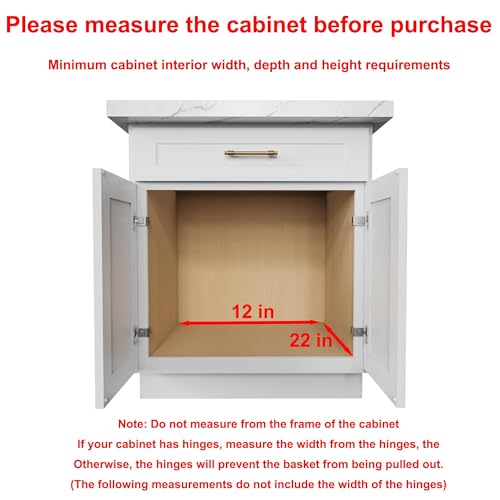 Sikarou Pull Out Cabinet Organizer,Heavy-Duty Slide Out Shelf, Wood and Wire Basket, Pull Out Drawer for for Kitchen Under Sink Space, Pantry, Bathroom, 2 Tie 11 * 21 in - size: 2-TIE 11*21 WM
