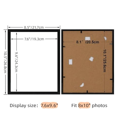 Giftgarden 8x10 Picture Frame Black Set of 16, Lightweight 8 by 10 Photo Frames Bulk for Gallery, Office, Living Room Wall Hanging and Tabletop Display - color: Black*16, size: 8x10
