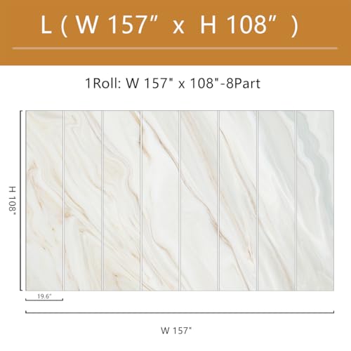 Brown and White Marble Wallpaper Mural Peel and Stick 157"x108" | Living Room Offices - color: ZZ-018, size: 157" x 108"