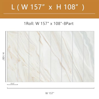 Brown and White Marble Wallpaper Mural Peel and Stick 157"x108" | Living Room Offices - color: ZZ-018, size: 157" x 108"