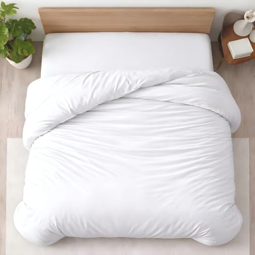 1 Pc Twin XL/Twin Duvet Cover Only-100% Egyptian Cotton 600 Thread Count Ultra Soft Premium Durable Comforter Cover Zipper Closure & Corner Ties - (White, 68" X 90") - color: 01 - White (No Comforter), size: Twin