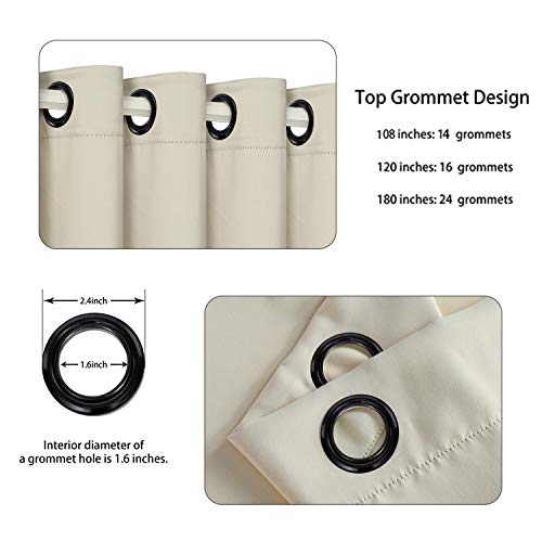 BONZER Room Divider Blackout Curtain Wide Wall Partitions | Room Darkening Total Privacy Wall Noise Reducing Drapes for Bedroom, 84L x 108W Inch (7L x 9W ft), 1 Panel, Cream - color: Cream, size: 108"W x 84"L (Pack of 1)