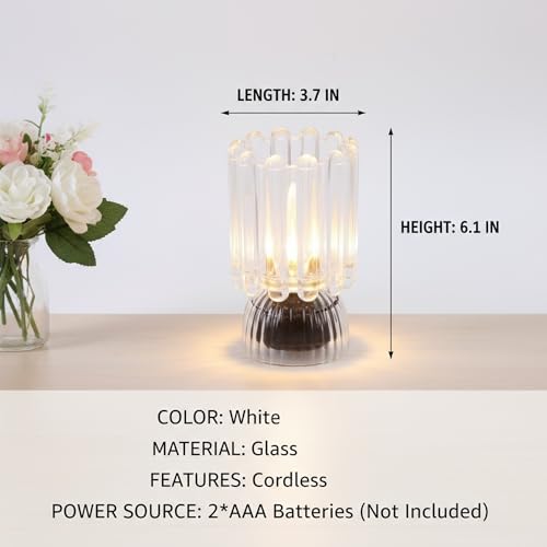 Battery Operated Lamp with Auto-Off Timer, Cordless Table Night Light for Bedroom & Entryway, Portable LED Lamp for Home, Outdoor, Camping No Battery Included (‎Wine Glass Design-White) - color: ‎Wine Glass Design-White