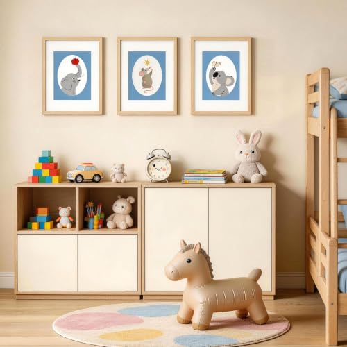 upsimples 12x16 Picture Frame Solid Wooden, Nursery Wall Frames Set of 3 | 100% Natural Solid Wood, Fit 8.5x11 with Mat and 12 x 16 Posters, For Kids Room, Gallery Wall Décor - size: 12X16