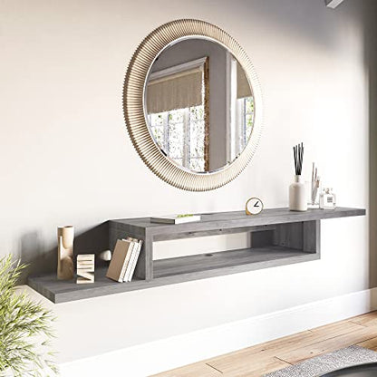 Floating Wall-Mounted TV Console by Belleze - color: Gray Wash, style: Motif