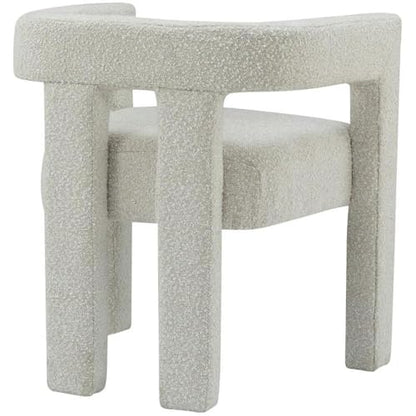 Meridian Furniture Athena Collection Modern | Contemporary Boucle Fabric Upholstered Accent | Dining Chair, 25" W x 21" D x 27" H, Cream - color: Cream