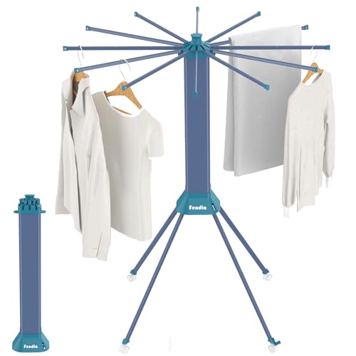 Clothes Drying Rack Foldable & Collapsible Drying Racks with 4-Leg Octopus Design, Large Capacity Space Saving Indoor Drying Rack for Bedroom,Balcony,Laundry for Indoor/Outdoor Use(Grey & Green) - color: Grey & Green
