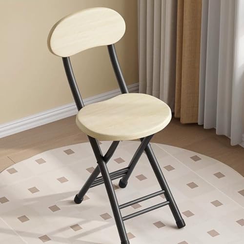 Mid-Century Foldable Dining Chair with Back, Portable Folding Stools Stackable, Indoor Stackable Chairs with Anti-Slip Feet for Living Room Office - color: C, size: 1PCS