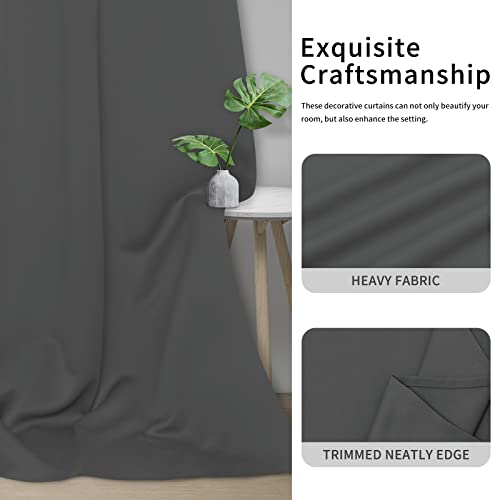 Easy-Going Thermal Grommet Blackout Curtains, 2 Panels 46x63 in, Grey | Washable Grommet Top Window Drapes for Bedroom and Living Room, Noise Reduction, Room Darkening - color: Grey, size: 46"W x 63"L (Pack of 2)