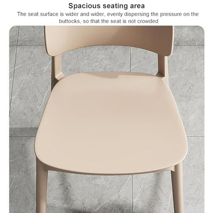 Set of 4/5/6 Plastic Dining Chair, Stackable Kitchen Chairs Modern Armless Side Chairs for Indoor Outdoor Living Room Restaurant, Space-Saving, No Assembly (5 Pack(15x17x31inch), White)