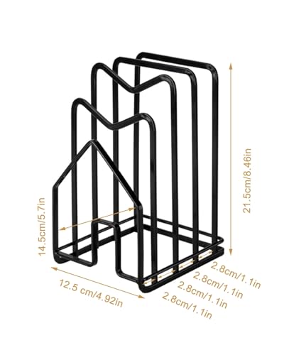 SUNFICON Cutting Board Rack Chopping Board Organizer Stand Holder Kitchen Countertop Pots Pan Lids Rack Organizer Flat Steel 4.92 x 5.7 x 8.47 in. Black - color: 1 Pack Black
