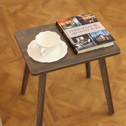 AWASEN Side Table, Small Wood End Table Living Room, Mini Bed Side Table Modern Accent Nightstand with Solid Wood for Bedroom Office Small Spaces, Rustic Brown - color: Dark Rustic Brown