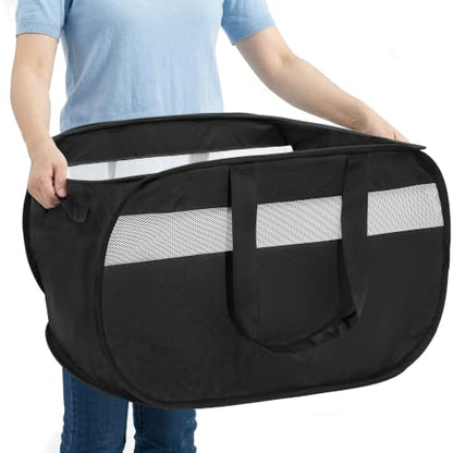100L Collapsible Laundry Baskets, Foldable Dual Handle Laundry Hamper Black | Lightweight, Easy to Carry, Up and Downstairs, Tear-Proof, Space-saving, for Laundry Room, Bedroom, Bathroom, Travel, Dorm - color: 100L Black
