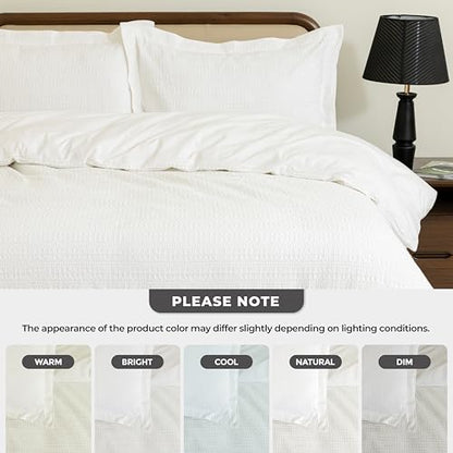 Dreamology Twin Waffle Duvet Cover, Twin Duvet Cover Set, 100% Cotton | Waffle Weave Duvet Covers with Zipper Closure, Soft & Breathable Duvet Cover Set,Bedding Set Twin 2 Pieces (Cloud White) - color: Cloud White, size: Twin