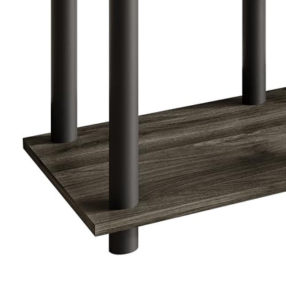 Simple 3-Tier TV Stand with Open Storage Shelves, for TVs up to 50", Dark Grey - color: Dark Grey
