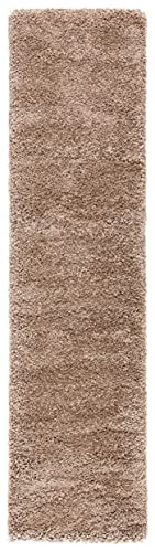 SAFAVIEH Milan Shag Collection Runner Rug - 2' x 6', Dark Beige, Solid Design, Non-Shedding & Easy to Clean, Plush Thick Pile, Ideal for Hallway, Foyer, Bedroom (SG180-1414) - color: Dark Beige, size: 2' x 6' (Runner)