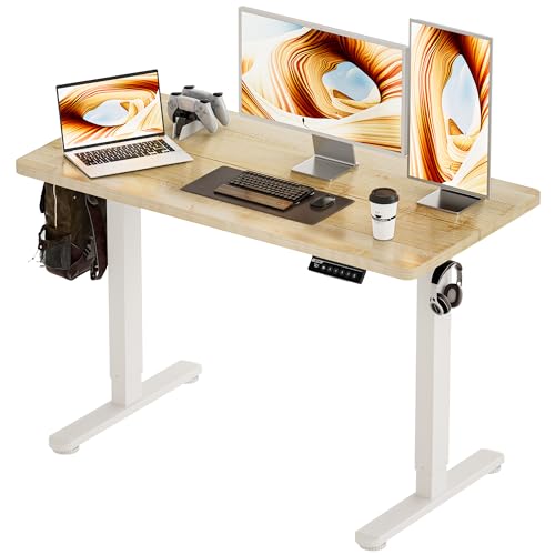 BIZUM Standing Desk Electric Adjustable Computer Desk-Stand up Desk Office Gaming Home Office Memory Desks 48x24 inches Maple - color: Maple, size: 47.2*23.6 Inch