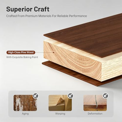 10 Cube Storage Organizer - Pine Wood Bookshelf - Cube Shelf - Vertical or Horizontal Bookcase - Open Book Shelf - Easy Assembly for Bedroom, Living Room, Office - Brown - size: 10 Cube