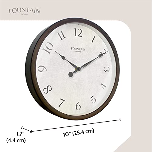 10" Silent Modern Farmhouse Wall Clock, Oil Rubbed Bronze | Battery Operated, Regular Arabic Numeral, Accurate & Easy to Read for Living Room, Bedroom, Kitchen & Home Office - color: Oil Rubbed Bronze, size: 10 inch
