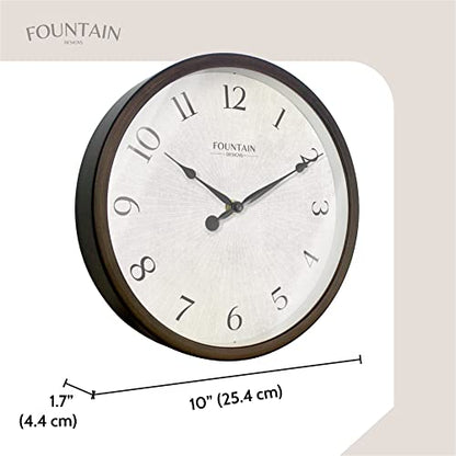 10" Silent Modern Farmhouse Wall Clock, Oil Rubbed Bronze | Battery Operated, Regular Arabic Numeral, Accurate & Easy to Read for Living Room, Bedroom, Kitchen & Home Office - color: Oil Rubbed Bronze, size: 10 inch