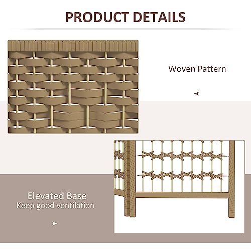 HOMCOM 3 Panel Room Divider, Folding Privacy Screen, 5.6', Natural | Room Separator, Wave Fiber Freestanding Partition Wall Divider - color: Natural, size: 3 Panel