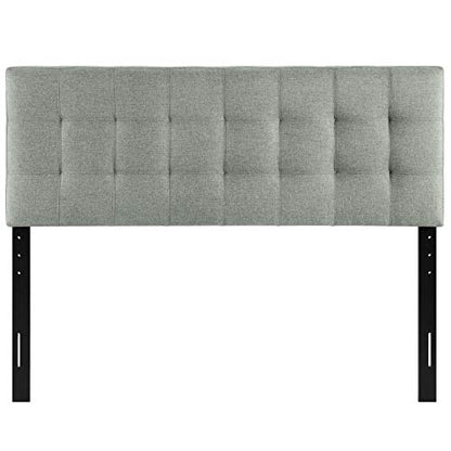 Modway AMZ-5041 Lily Tufted Linen Fabric Upholstered Queen Headboard in Gray - color: Gray, size: Queen